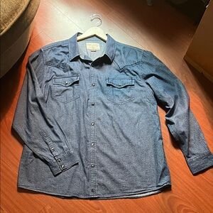 Cody James Men's Blue western embroidered long sleeve button‎ down shirt. 2XL